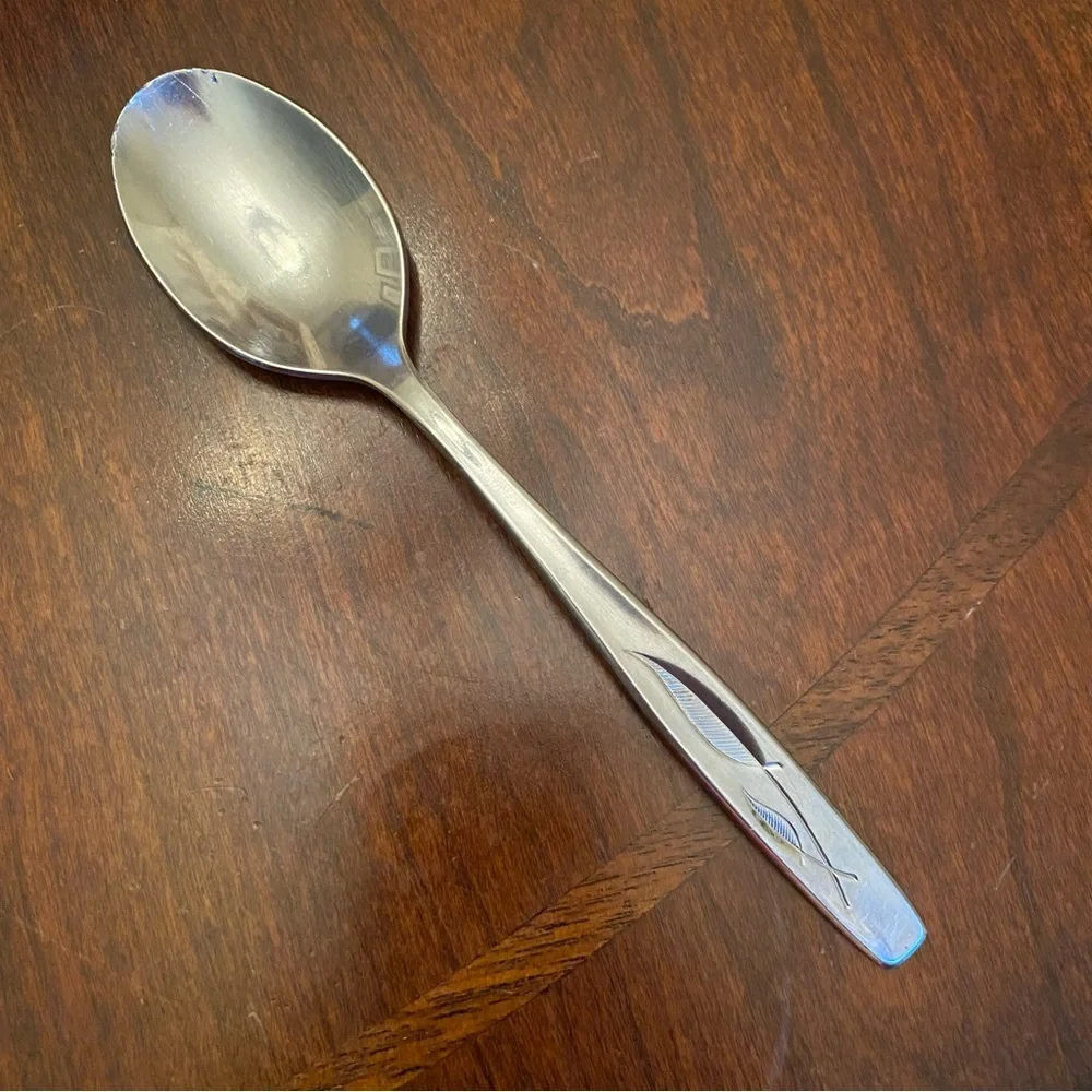 Rogers Cutlery Whispering Leaves Pattern Stainless Steel Tablespoon MCM